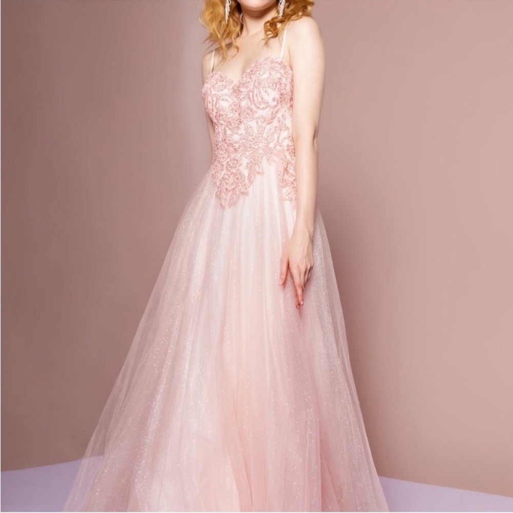 Blush Pink Embellished Formal Dress - Picture 11 of 11